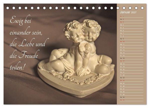 Produktbild: Engel - Die Worte der Liebe (Tischkalender 2027 DIN A5 quer), CALVENDO Monatskalender