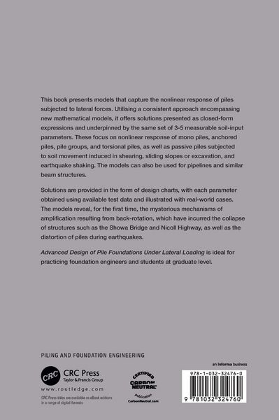 Produktbild: Advanced Design of Pile Foundations Under Lateral Loading
