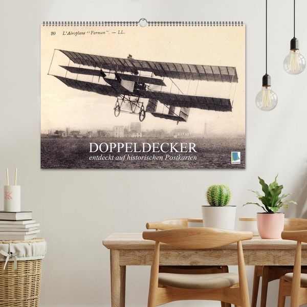 Produktbild: Doppeldecker entdeckt auf historischen Postkarten (Wandkalender 2026 DIN A2 quer), CALVENDO Monatskalender