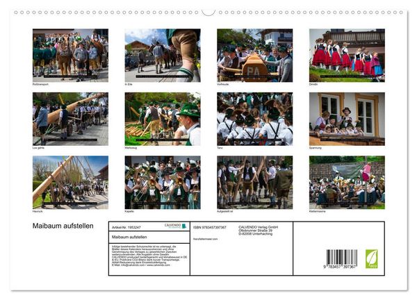 Produktbild: Maibaum aufstellen (hochwertiger Premium Wandkalender 2026 DIN A2 quer), Kunstdruck in Hochglanz