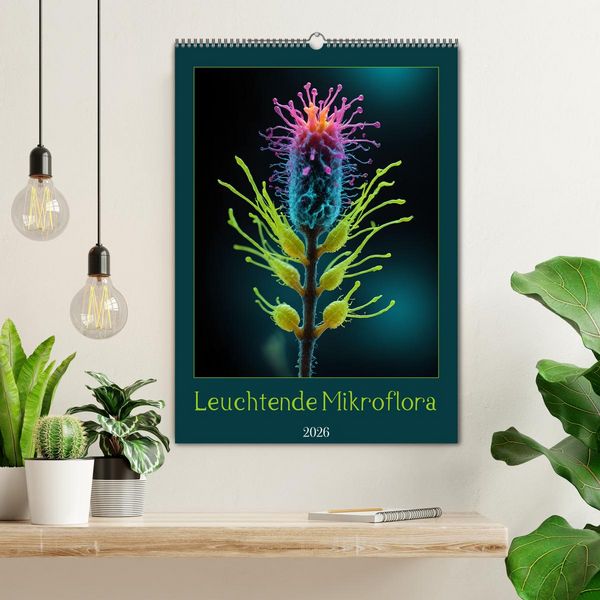 Produktbild: Leuchtende Mikroflora (Wandkalender 2026 DIN A2 hoch), CALVENDO Monatskalender