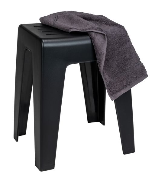 Produktbild: Badhocker Mod. Kumba Schwarz, stabile Qualit&auml;t aus Kunststoff