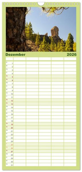 Produktbild: Familienplaner 2026 - Gran Canaria mit 5 Spalten (Wandkalender, 21 x 45 cm) CALVENDO
