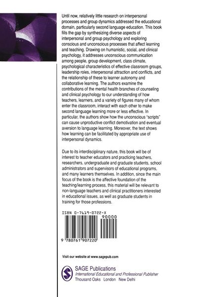 Produktbild: Interpersonal Dynamics in Second Language Education