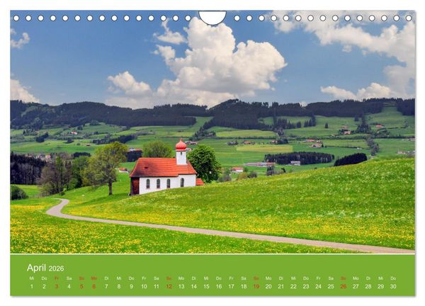 Produktbild: Wo das Allg&auml;u am sch&ouml;nsten ist (Wandkalender 2026 DIN A4 quer), CALVENDO Monatskalender