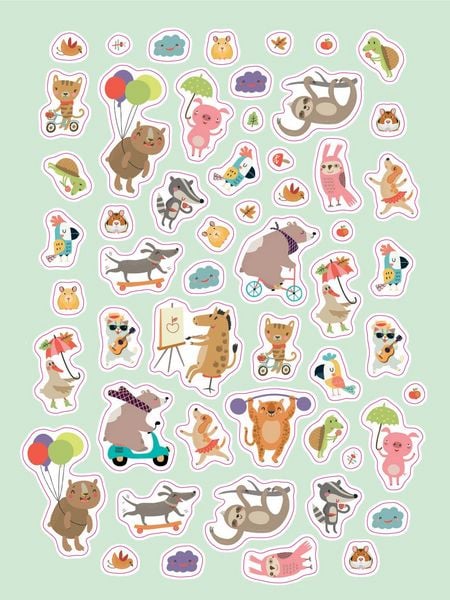 Produktbild: Stickerbuch Lustige Tiere I Über 1000 Sticker