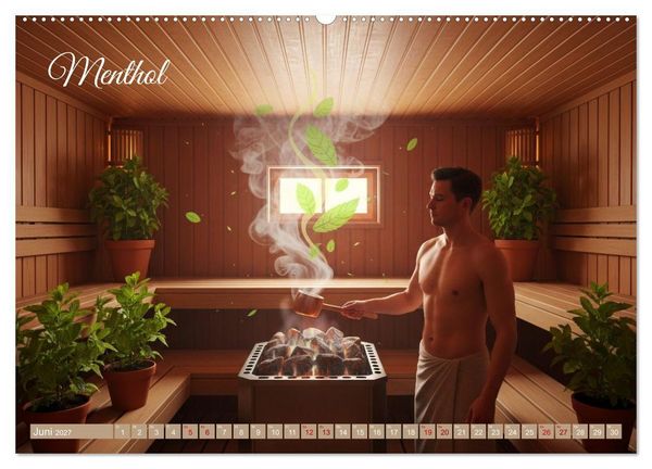 Produktbild: Sauna - Hitze, Duft, Genuss (hochwertiger Premium Wandkalender 2027 DIN A2 quer), Kunstdruck in Hochglanz