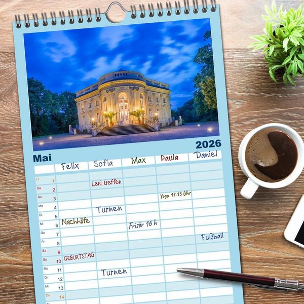 Produktbild: Familienplaner 2026 - BRAUNSCHWEIG - Abendliche Impressionen mit 5 Spalten (Wandkalender, 21 x 45 cm) CALVENDO