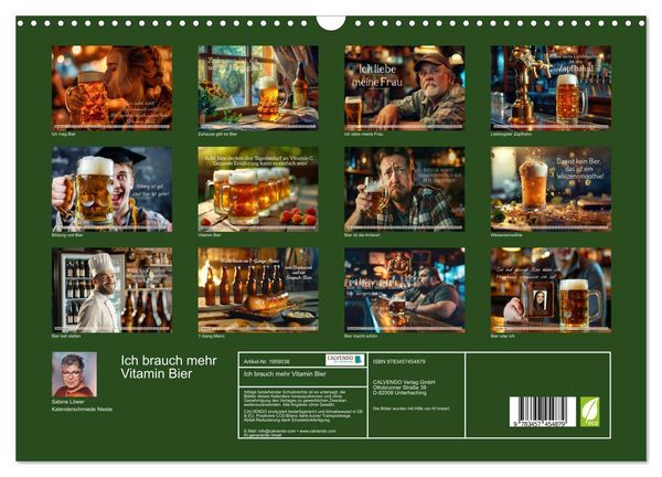 Produktbild: Ich brauch mehr Vitamin Bier (Wandkalender 2026 DIN A3 quer), CALVENDO Monatskalender
