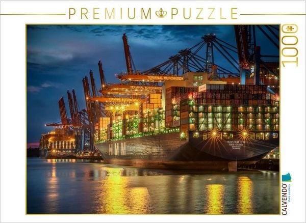 CALVENDO Puzzle Containerschiff HMM Garam, Monrovia | 1000 Teile Lege-Größe 64 × 48 cm Foto-Puzzle für glückliche Stunden