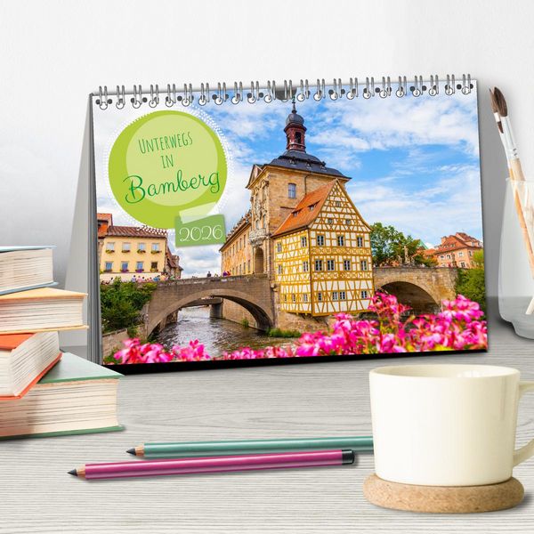 Produktbild: Unterwegs in Bamberg (Tischkalender 2026 DIN A5 quer), CALVENDO Monatskalender