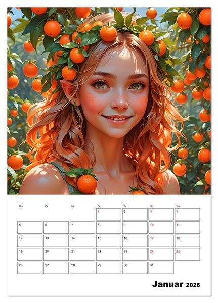 Produktbild: Fruchtiger Elfenzauber (Tischkalender 2026 DIN A5 hoch), CALVENDO Monatskalender