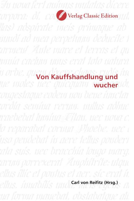 Produktbild: Von Kauffshandlung und wucher