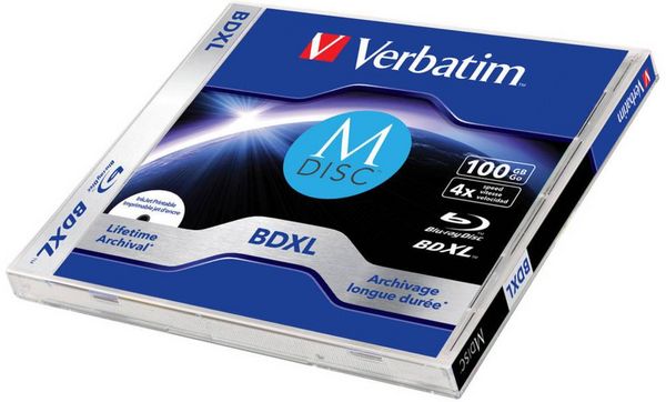 Produktbild: Verbatim 43833 M-DISC Blu-ray Rohling 100 GB 1 St. Slimcase Bedruckbar