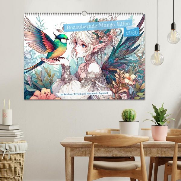Produktbild: Bezaubernde Manga Elfen (Wandkalender 2026 DIN A2 quer), CALVENDO Monatskalender