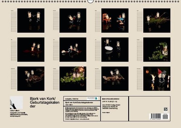 Produktbild: Bjork van Kork / Geburtstagskalender (Wandkalender immerw&auml;hrend DIN A2 quer)