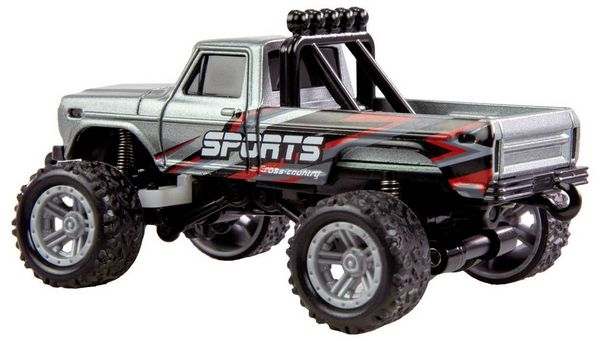 Produktbild: Amewi Grau Brushed 1:64 RC Modellauto Elektro Monstertruck Heckantrieb (2WD) RtR 2,4 GHz inkl. Akku und Ladekabel, mit Lichteffekt