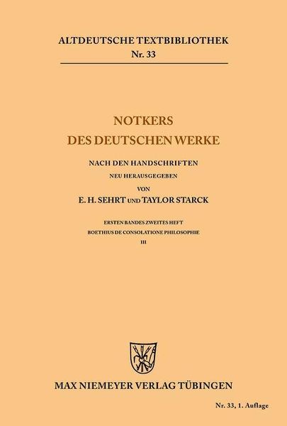 Produktbild: Notkers des Deutschen Werke