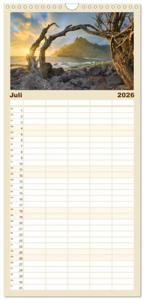 Produktbild: Familienplaner 2026 - Faszination Teneriffa mit 5 Spalten (Wandkalender, 21 x 45 cm) CALVENDO
