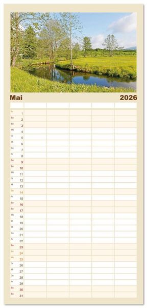 Produktbild: Familienplaner 2026 - Arber, Rachel und Lusen: Der Hintere Bayerische Wald mit 5 Spalten (Wandkalender, 21 x 45 cm) CALVENDO