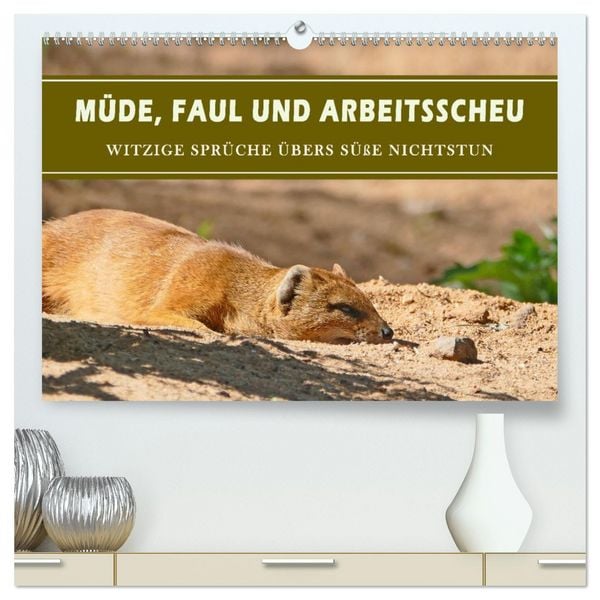 Produktbild: M&uuml;de, faul und arbeitsscheu (hochwertiger Premium Wandkalender 2026 DIN A2 quer), Kunstdruck in Hochglanz