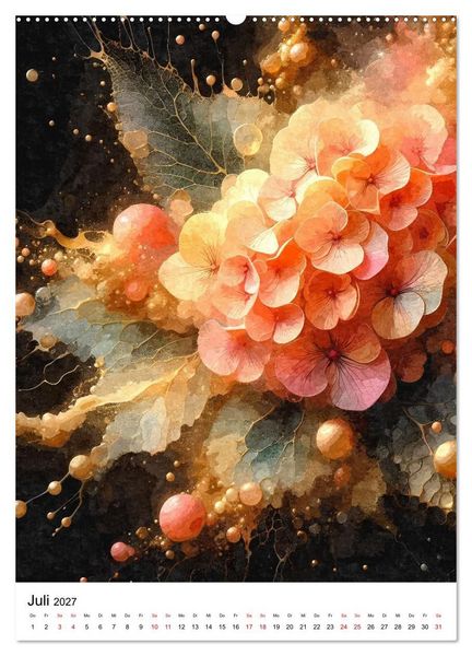 Produktbild: Bl&uuml;ten-&Auml;sthetik Tintenart (Wandkalender 2027 DIN A2 hoch), CALVENDO Monatskalender