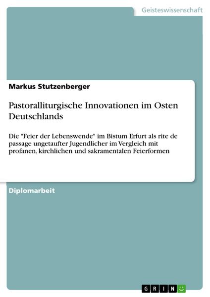 Produktbild: Pastoralliturgische Innovationen im Osten Deutschlands