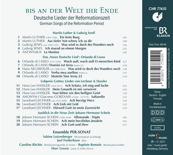 Produktbild: Lieder of the Reformation