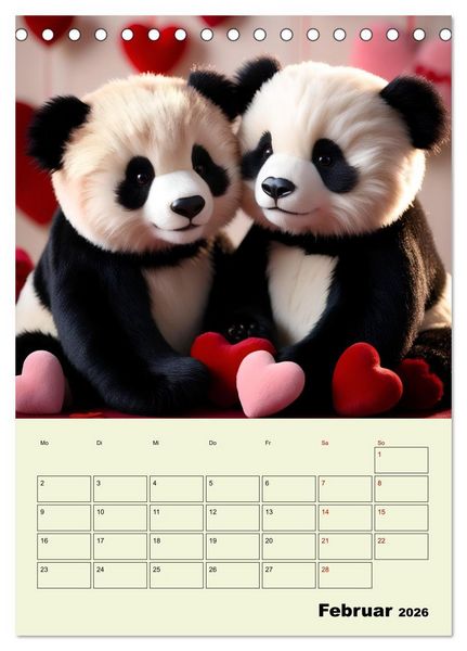 Produktbild: Ein pandastarkes Jahr - Flauschige Pandab&auml;ren zum Verlieben (Tischkalender 2026 DIN A5 hoch), CALVENDO Monatskalender