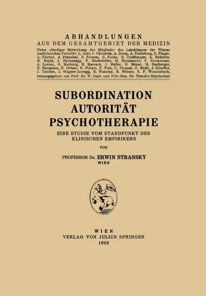 Produktbild: Subordination Autorit&auml;t Psychotherapie