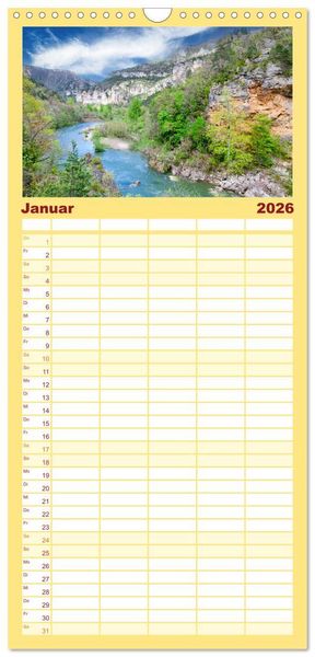 Produktbild: Familienplaner 2026 - Cevennen - Sch&ouml;ne alte Welt mit 5 Spalten (Wandkalender, 21 x 45 cm) CALVENDO