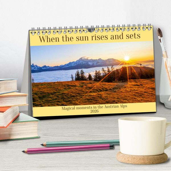 Produktbild: When the sun rises and sets (Desk Calendar 2026 DIN A5 landscape), CALVENDO 12 Month DeskCalendar