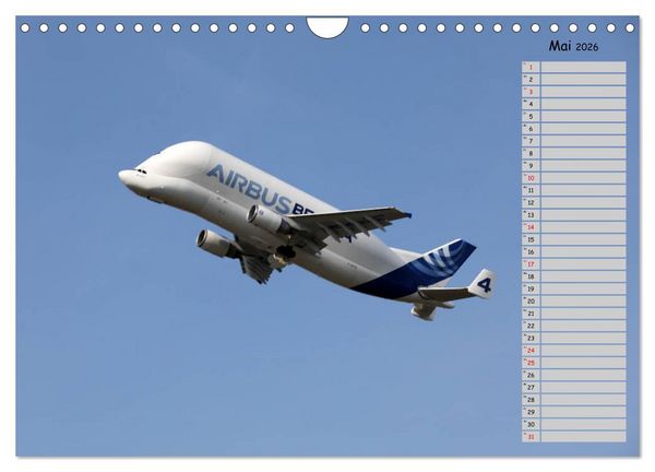 Produktbild: Flugzeuge &ndash; Starts und Landeanfl&uuml;ge Geburtstagsplaner (Wandkalender 2026 DIN A4 quer), CALVENDO Monatskalender