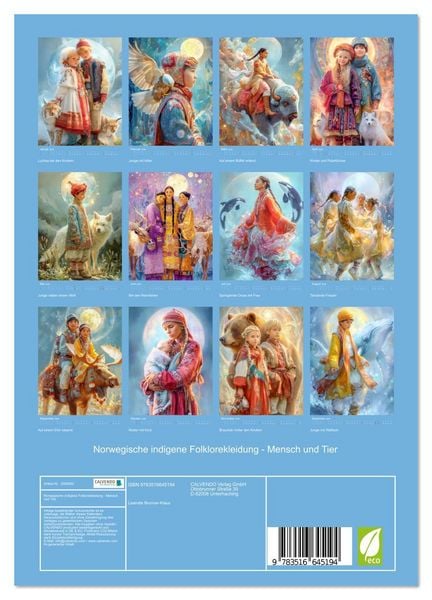 Produktbild: Norwegische indigene Folklorekleidung - Mensch und Tier (Wandkalender 2026 DIN A4 hoch), CALVENDO Monatskalender