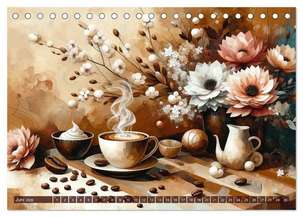 Produktbild: Kaffee & Kunst: Ein Kalender f&uuml;r Genie&szlig;er (Tischkalender 2026 DIN A5 quer), CALVENDO Monatskalender