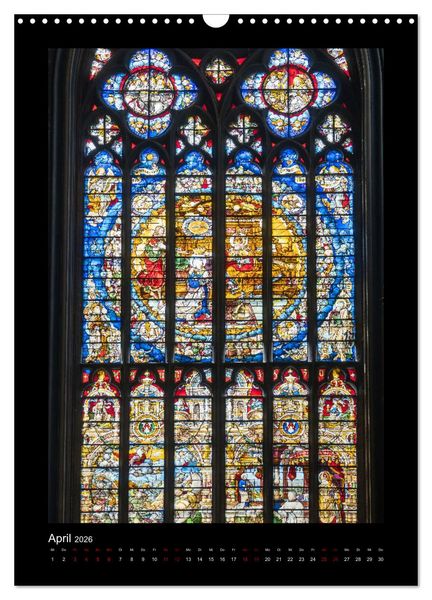 Produktbild: Kirchenfenster - Sakrale Glaskunst (Wandkalender 2026 DIN A3 hoch), CALVENDO Monatskalender