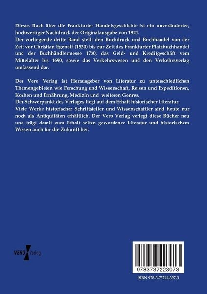 Produktbild: Frankfurter Handelsgeschichte