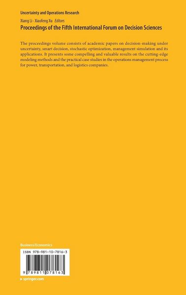 Produktbild: Proceedings of the Fifth International Forum on Decision Sciences