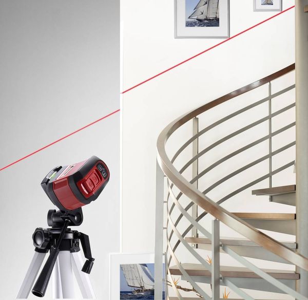 Produktbild: TOOLCRAFT Tripod 1/4 Zoll Arbeitsh&ouml;he=51 - 150cm Silver Inox Wasserwaage