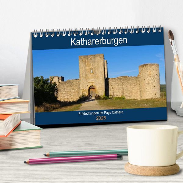 Produktbild: Katharerburgen - Entdeckungen im Pays Cathare (Tischkalender 2026 DIN A5 quer), CALVENDO Monatskalender