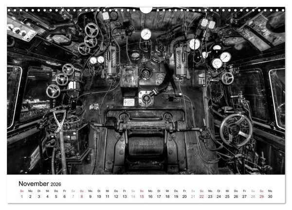 Produktbild: Unter Dampf - Eisenbahnromantik in schwarz-wei&szlig; (Wandkalender 2026 DIN A3 quer), CALVENDO Monatskalender