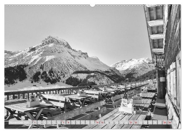 Produktbild: Arlberg black and white (hochwertiger Premium Wandkalender 2026 DIN A2 quer), Kunstdruck in Hochglanz