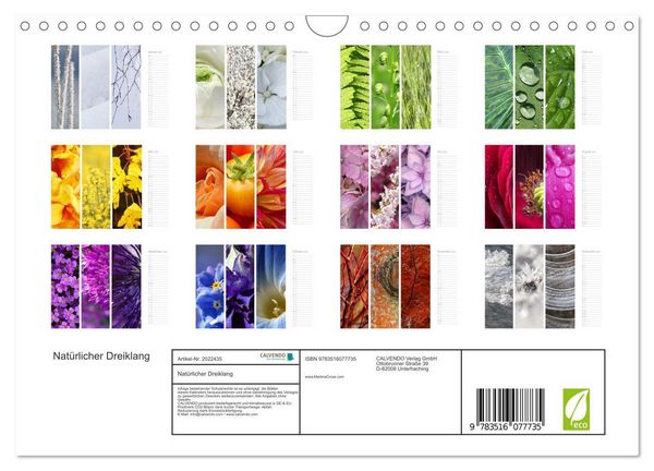 Produktbild: Nat&uuml;rlicher Dreiklang (Wandkalender 2026 DIN A4 quer), CALVENDO Monatskalender