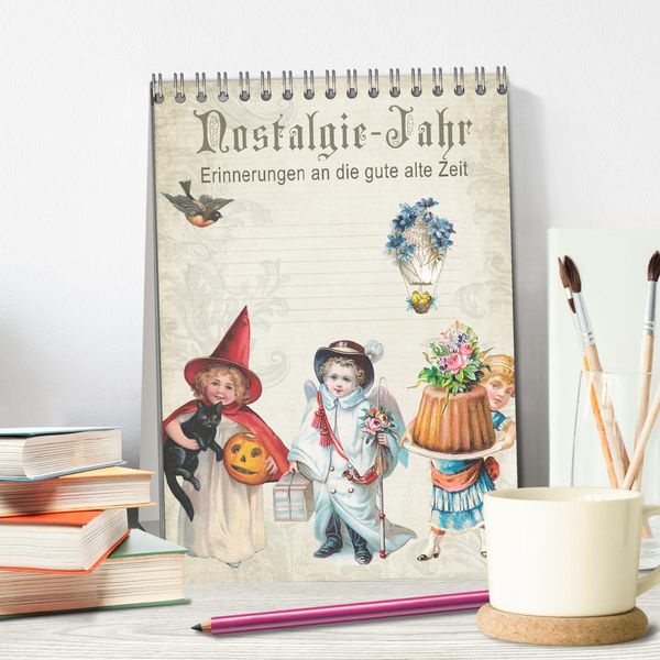 Produktbild: Nostalgie-Jahr, Motive aus alten Poesiealben (Tischkalender 2026 DIN A5 hoch), CALVENDO Monatskalender