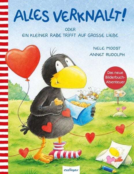 Der kleine Rabe Socke: Alles verknallt! oder Ein kleiner Rabe trifft auf große Liebe, Gebundene Ausgabe von Nele Moost, Esslinger in der