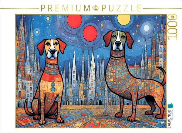 CALVENDO Puzzle Bunte Hunde - perfekt unperfekt | 1000 Teile Lege-Größe 64x48cm Foto-Puzzle für glückliche Stunden