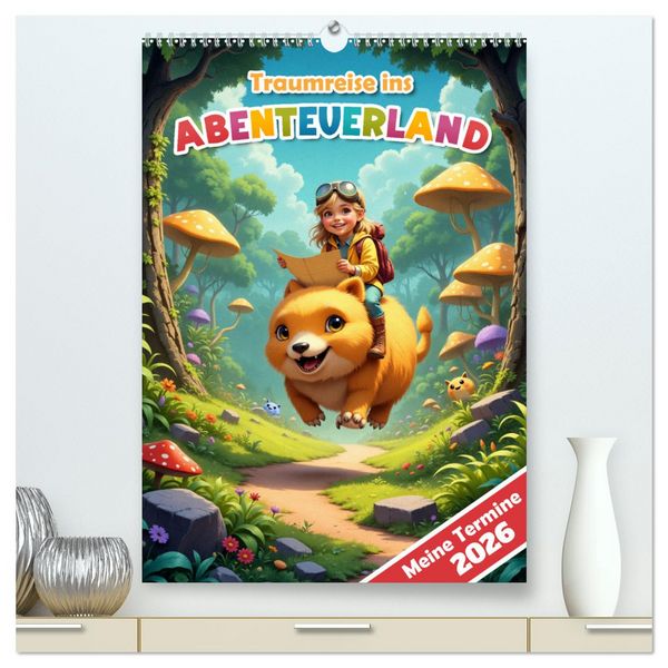 Produktbild: Traumreise ins Abenteuerland - Planer f&uuml;r Kinder (hochwertiger Premium Wandkalender 2026 DIN A2 hoch), Kunstdruck in Hochglanz