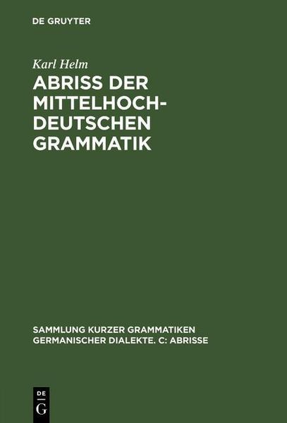 Produktbild: Abri&szlig; der mittelhochdeutschen Grammatik