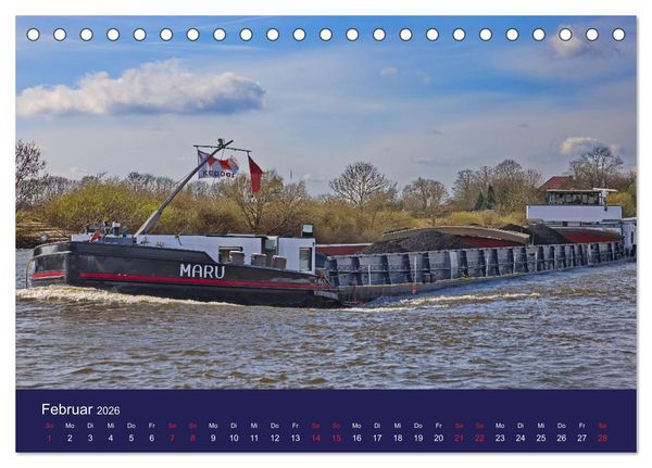 Produktbild: Binnenschiffe im Norden (Tischkalender 2026 DIN A5 quer), CALVENDO Monatskalender