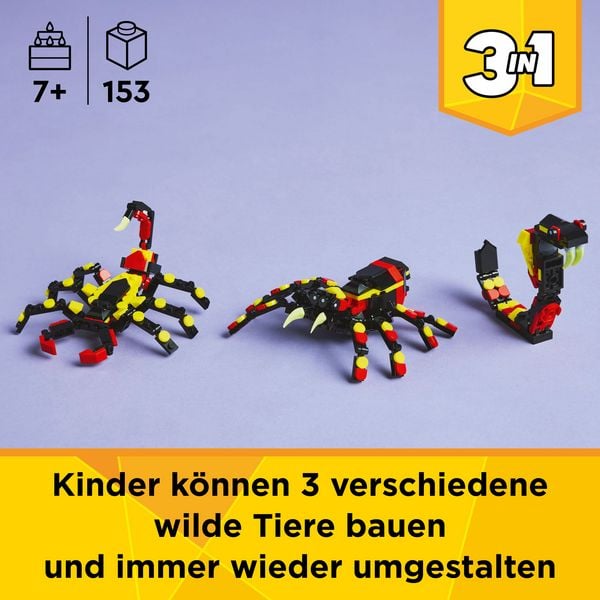 Produktbild: LEGO Creator 3in1 Wilde Tiere: &Uuml;berraschungsspinne - 3 Modelle 31159